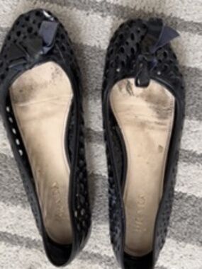 PRADA  size EU40 dark navy patent leather ballet flats